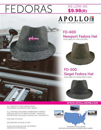 New Ultra Cool Fedoras from Apollo