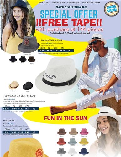 Special Offer on Fedora Hats 👒