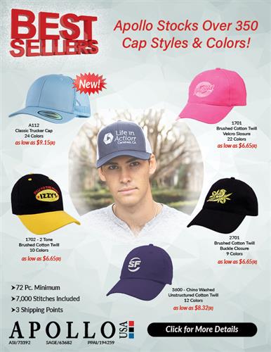 Caps w/Quick Shipping from 3 Locations