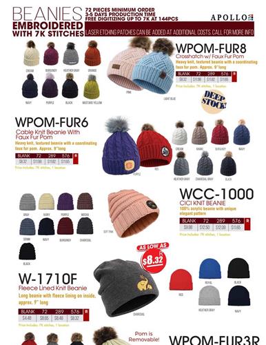 Unisex Year Round Embroidered Beanie Sale from Apollo USA