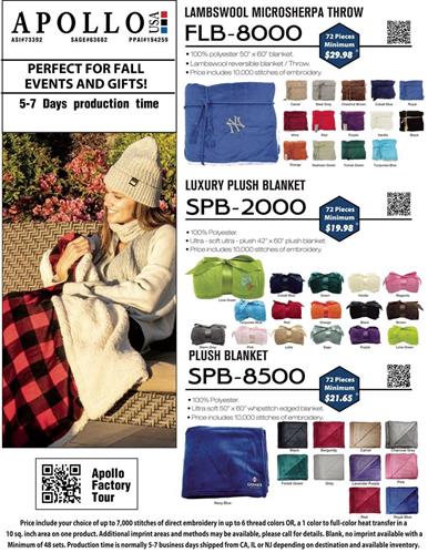 Comfy Blankets for Fall Events from Apollo USA