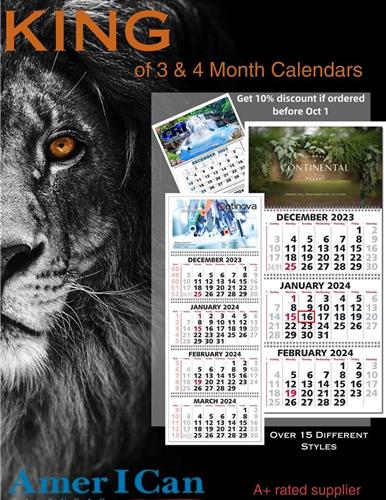 10% Discount on Calendars, Order Now!