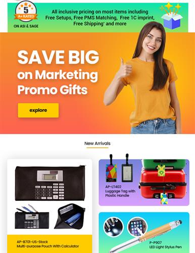 Save Big on Marketing Promos - Tech accessories, Drinkware, Earbuds, Bags, and more