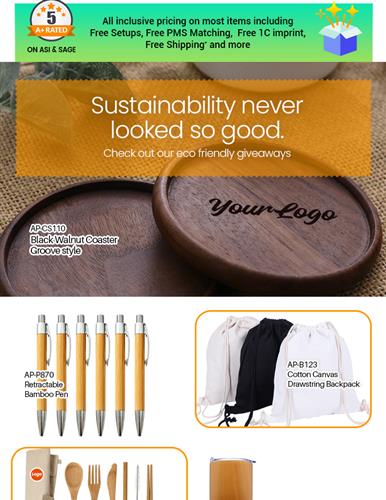 HOT! Sustainable Giveaways - Tech accessories, Bags, Pens, Tumblers & more