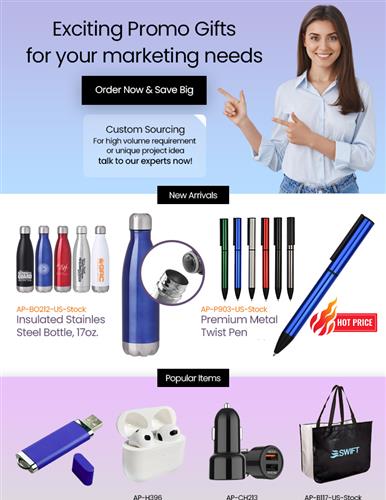 HOT Savings on Promo Gifts - Drinkware, Pens, Tech Accessories, Hubs, Bags & more