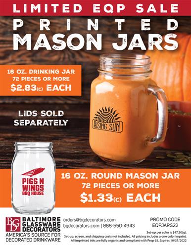 HUGE Mason Jar Sale - EQP and Special Limited Low Pricing