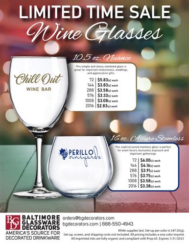 Limited Time Sale - Custom Printed Wine Glasses
