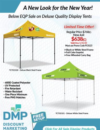 Below EQP Sale on Complete Tent Packages from DMP