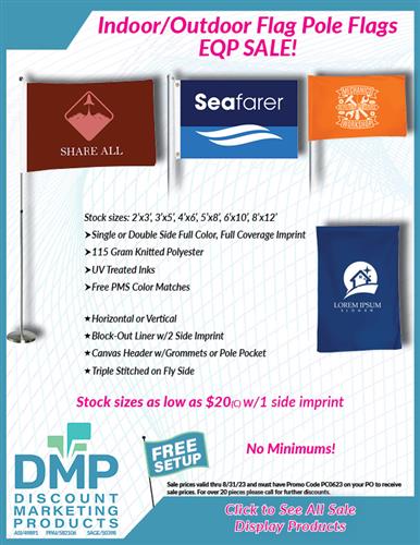 Super Summer Sale on Flag Pole Flags from DMP