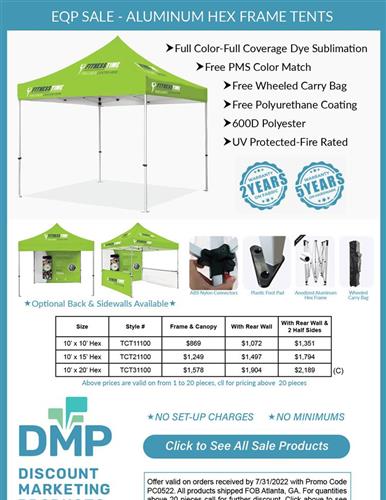 EQP Sale on Display Tents and More from DMP