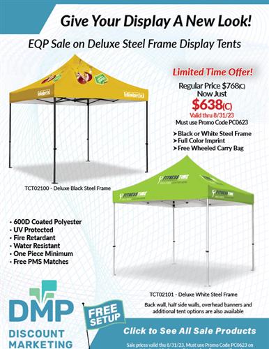 EQP Sale on 10x10 Full Color Tent Pkgs from DMP