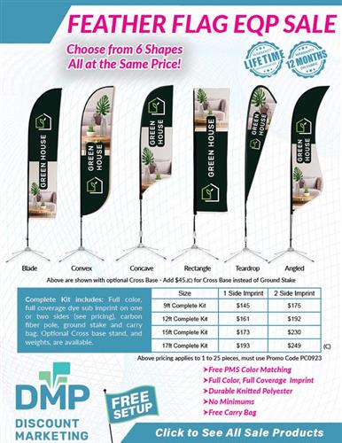 EQP Sale on Feather Flags from DMP