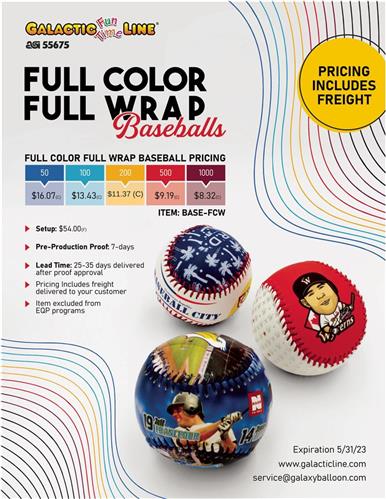Fully Customizable Baseballs Now Available