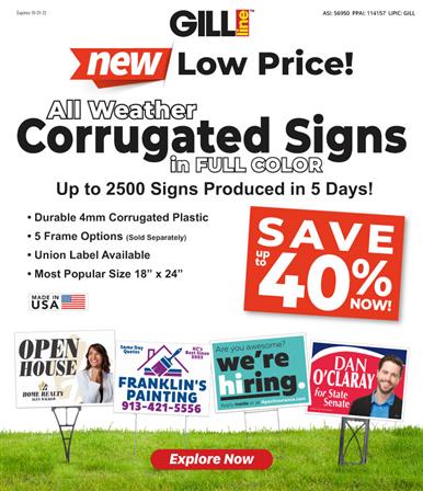 Shop Corrugated Signs Up to 40% Off!