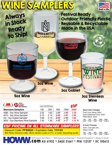 Festival Ready Wine Samplers - Always In Stock & Ready to Ship - Made in the USA