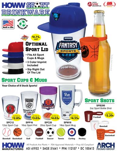Exclusive Sports Themed Drinkware from HOWW - Made in the USA!