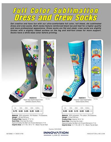 Full Color Sublimation Dress & Crew Socks Best Sellers