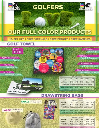 Golfers Love These Full Color Products!
