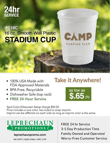 Best Selling Stadium Cup Sale, 14 Colors, Free 24Hr Svc