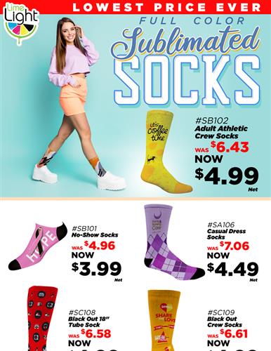 Marked Down Pricing on Sublimated Socks