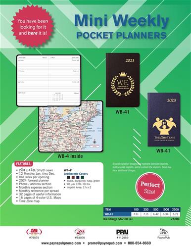 Perfect Sized Pocket Weekly Planners