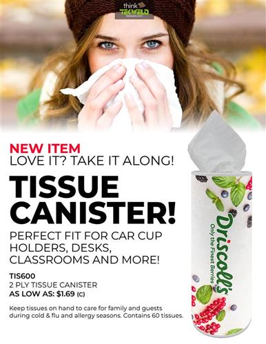 New! Full Color Tissue Canister