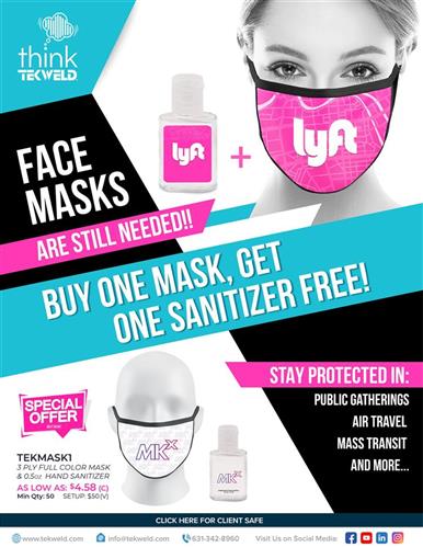 Get a Face Mask, Get FREE Sanitizer