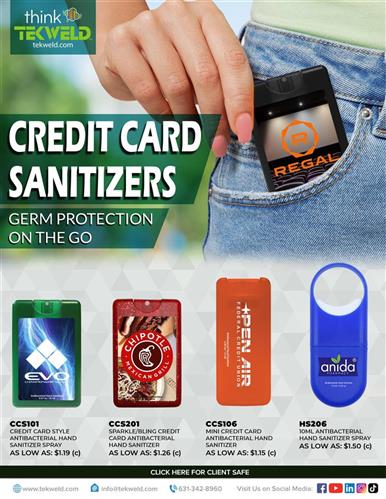 Convenient Credit Card Design Hand Sanitizer