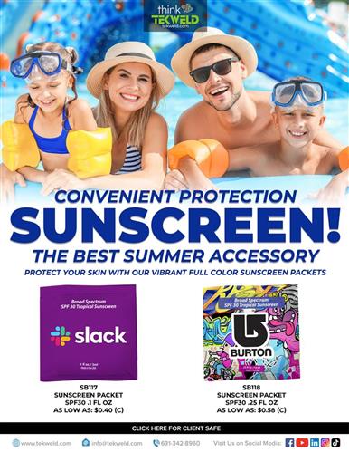 SPF 30 Sunscreen in Full Color Packets