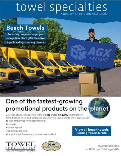 DRIVE beach towel sales…in the transportation industry
