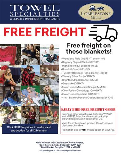 Free Freight saves your client hundreds of dollars!