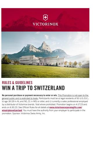 Win a Trip to Switzerland!