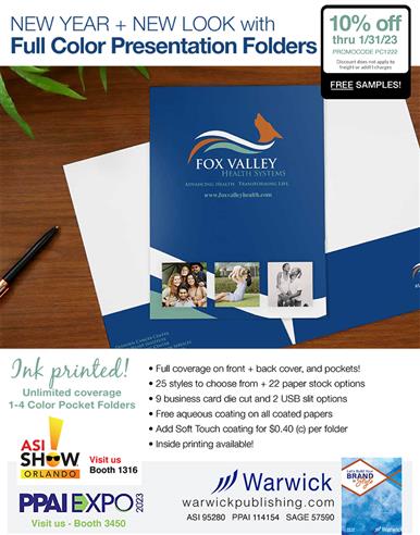 New Year Special, 10% Off Ink Printed Presentation Folders