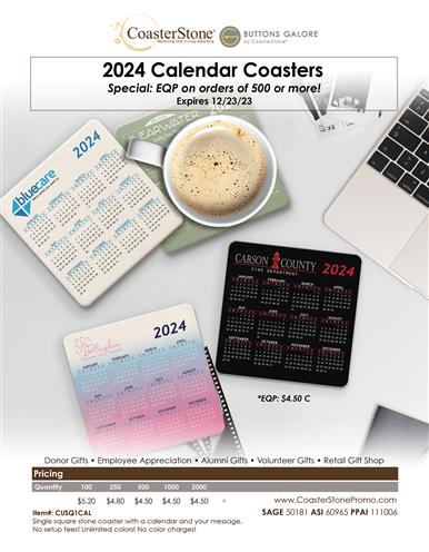 2024 Calendar Coasters