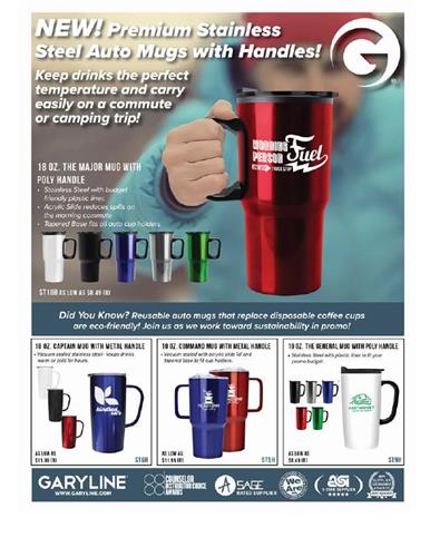 NEW! Premium Stainless Steel Auto Mugs with Handles! Durable, Insulated, and Eco-Friendly!