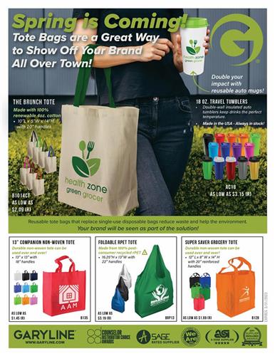 Spring is Coming! Get Your Brand Out and About with Reusable Tote Bags! Double Your Impact with a Matching Travel Tumbler!