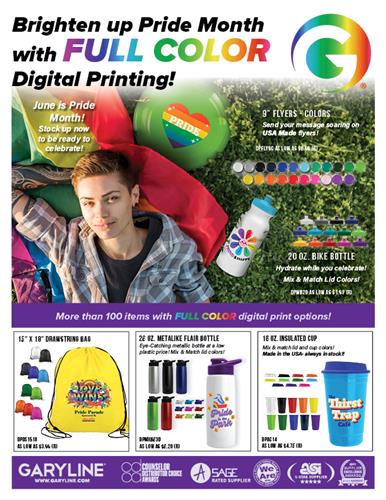 June is Pride Month! Celebrate in FULL COLOR Digital Printing! Hundreds of Items in Tons of Colors with Digital Print Options!