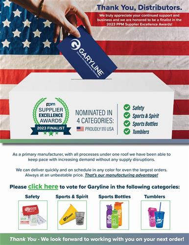 Vote for Garyline! Supplier Excellence Nominee in 4 Categories!