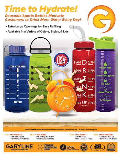 New Year… New Good Habits! Resolve to Hydrate More with Motivational USA-Made Reusable Sport Bottles