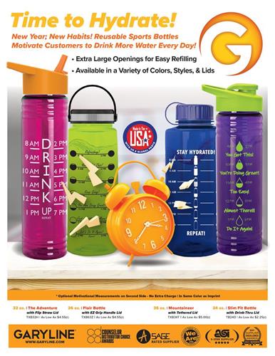 New Year, New Habits! Reusable Sports Bottles Motivate Customers to Drink More Water Every Day!