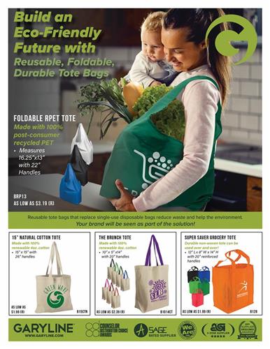 Build an Eco-Friendly Future with Reusable, Durable, Tote Bags! Your brand will be seen as part of the solution!