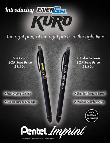 Introductory EQP Sale on All New Kuro Gel Pen from Pentel