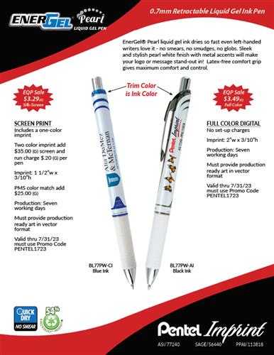EQP Sale on Pentel Pearl Gel Pen