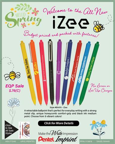 All New Pentel iZee Budget Pen on EQP Sale