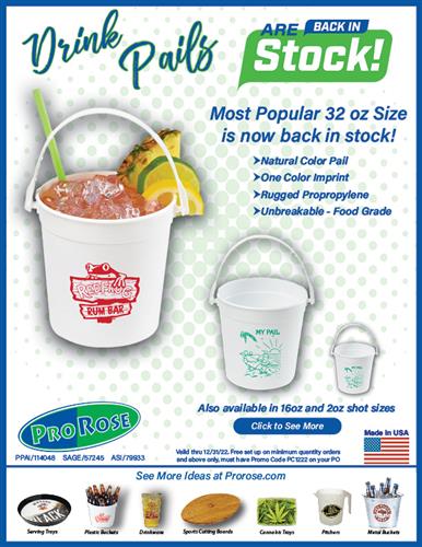 Popular Drink Pails Now Back in Stock from Prorose