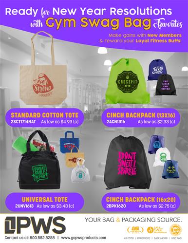Ready for New Year Resolutions with Gym Swag Bags