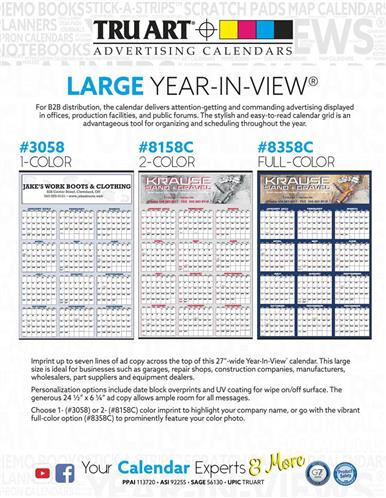 Your #1 Source for Large Year-in-View Calendars!
